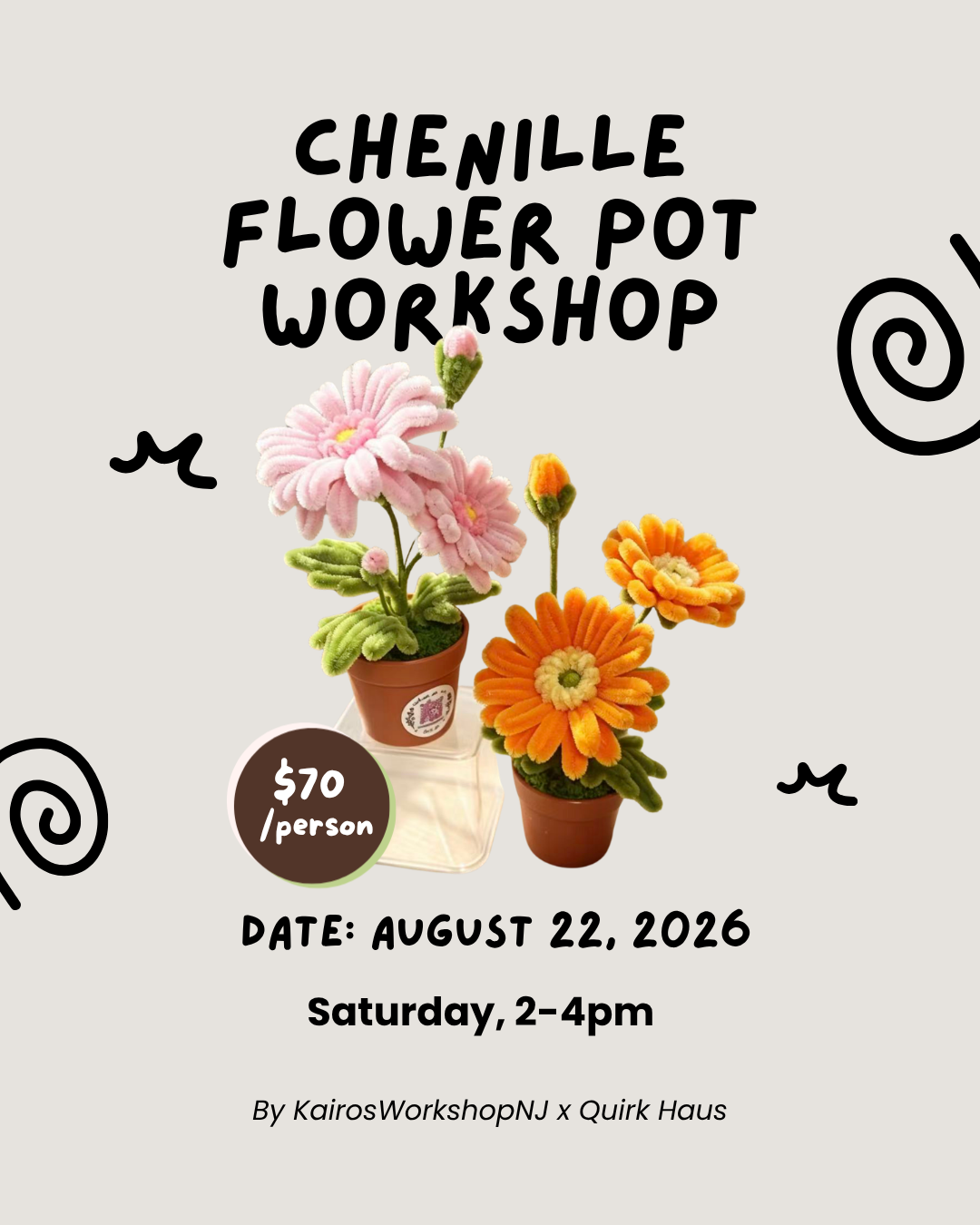 Chenille Flower Pot Workshop
